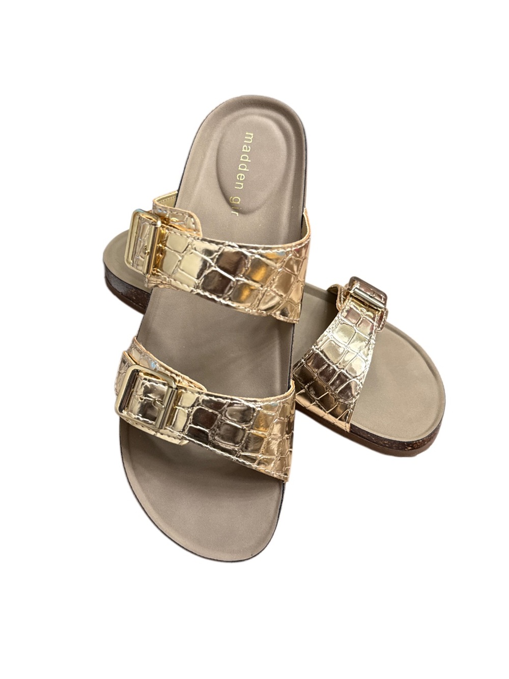 MADDEN GIRL BRANDO CROCO SLIDES NWT